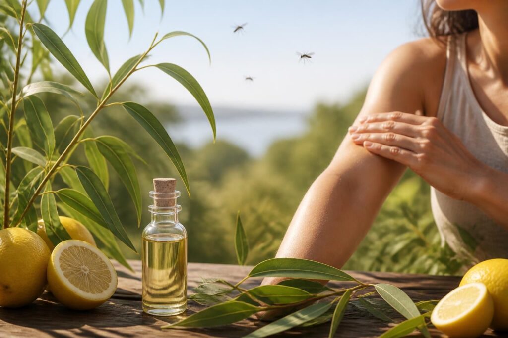 découvrez l'huile essentielle d'eucalyptus citronné, un remède naturel efficace pour repousser les moustiques et apaiser les piqûres. protégez-vous naturellement cet été !