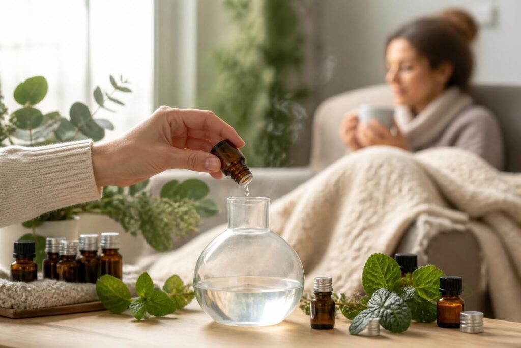 découvrez comment utiliser les huiles essentielles en toute sécurité pour soulager les symptômes du rhume grâce à nos conseils pratiques et naturels.