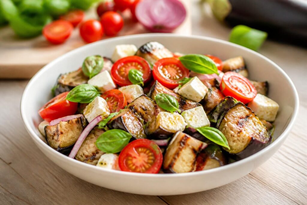 découvrez notre recette savoureuse de salade d’aubergines, parfaite pour une alimentation équilibrée et pleine de saveurs méditerranéennes.