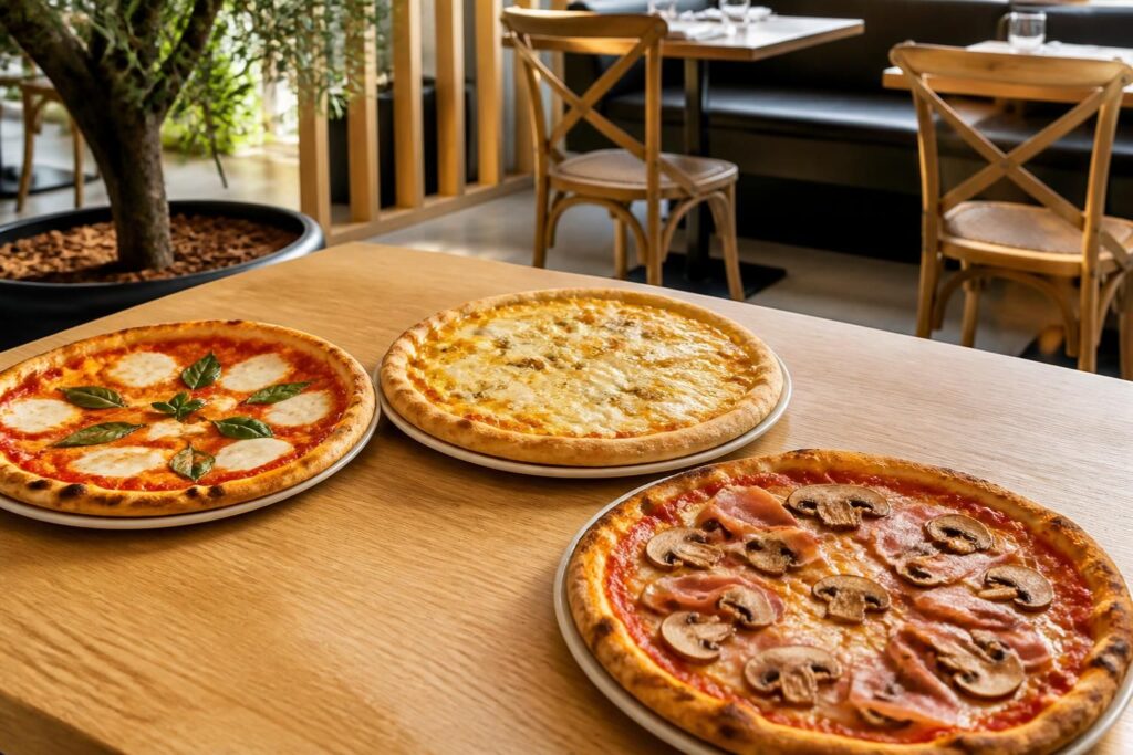 Calories pizza : margherita, 4 fromages ou reine au restaurant